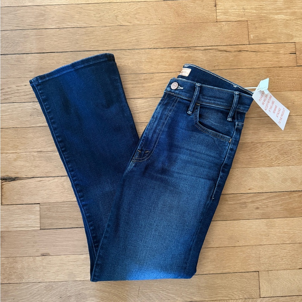 NWT MOTHER Dark Blue Women's Stretch Jeans size 26 the hustler ankle